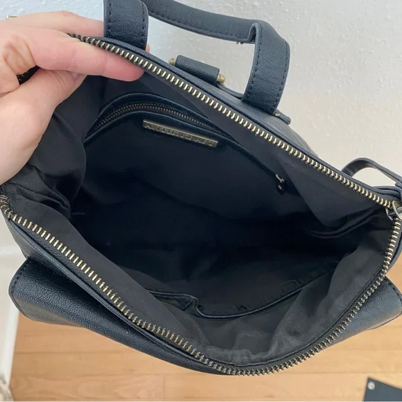 Anthropologie Antik Kraft Black Vegan Leather Convertible Backpack Diaper Bag - Picture 7 of 8